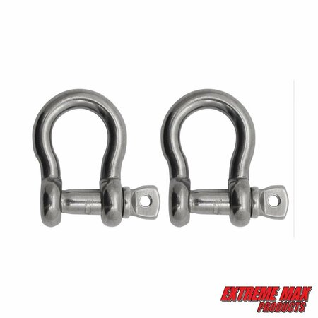 EXTREME MAX Extreme Max 3006.8324.2 BoatTector Stainless Steel Anchor Shackle - 1/2", 2-Pack 3006.8324.2